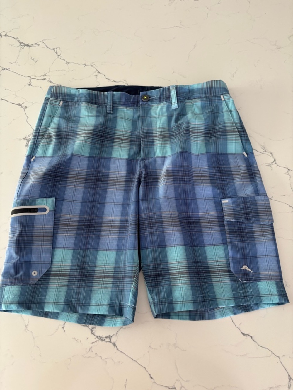 Tommy Bahama Blue and Teal Plaid Shorts